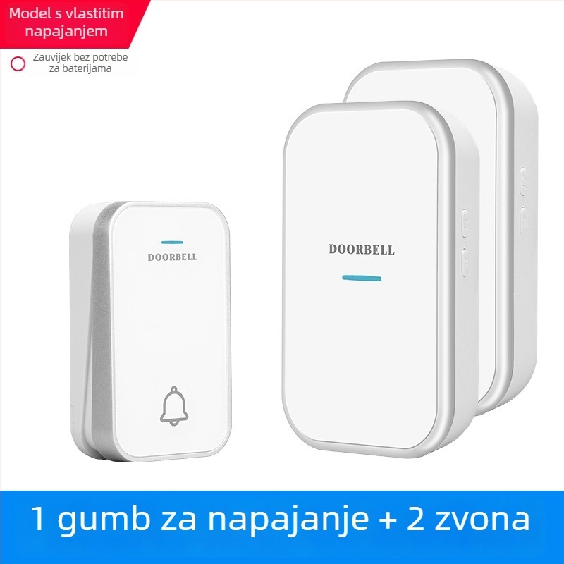Bežični zvučnik za vrata – samostalno napajan, bez baterije, vodootporan, ultra-daleki domet, za starije osobe, 110-220V