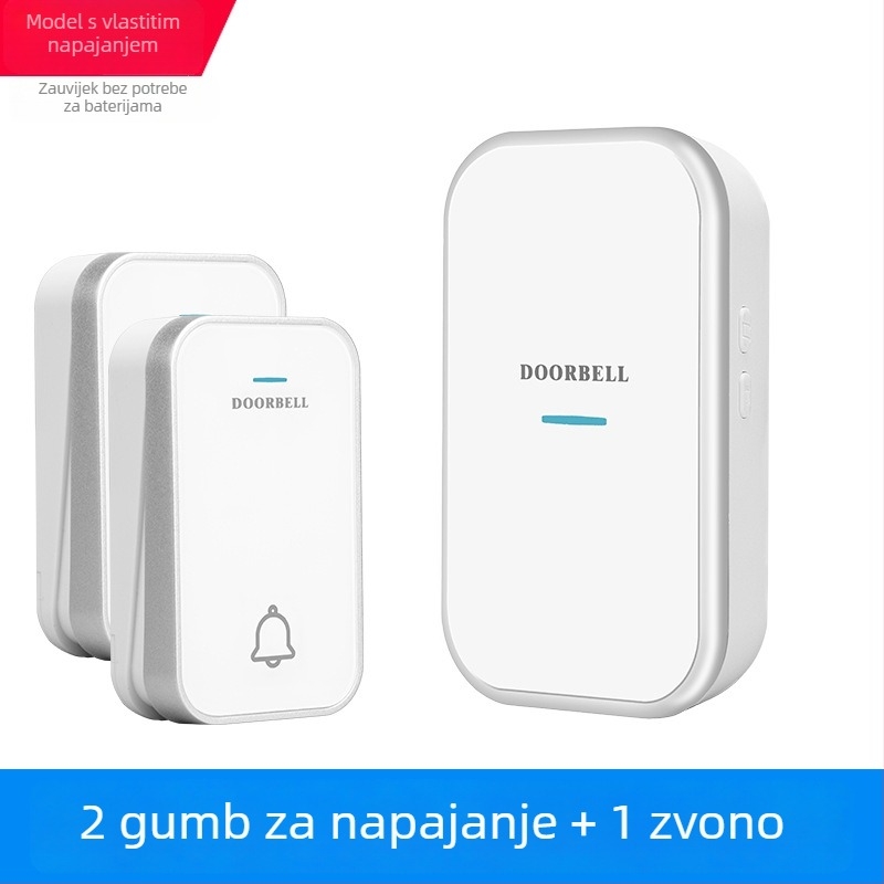 Bežični zvučnik za vrata – samostalno napajan, bez baterije, vodootporan, ultra-daleki domet, za starije osobe, 110-220V