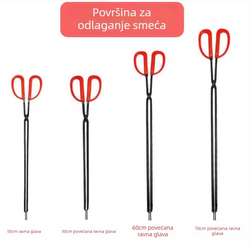 Vatrene kliješta s gumiranom drškom i ravnim vrhom za roštilj