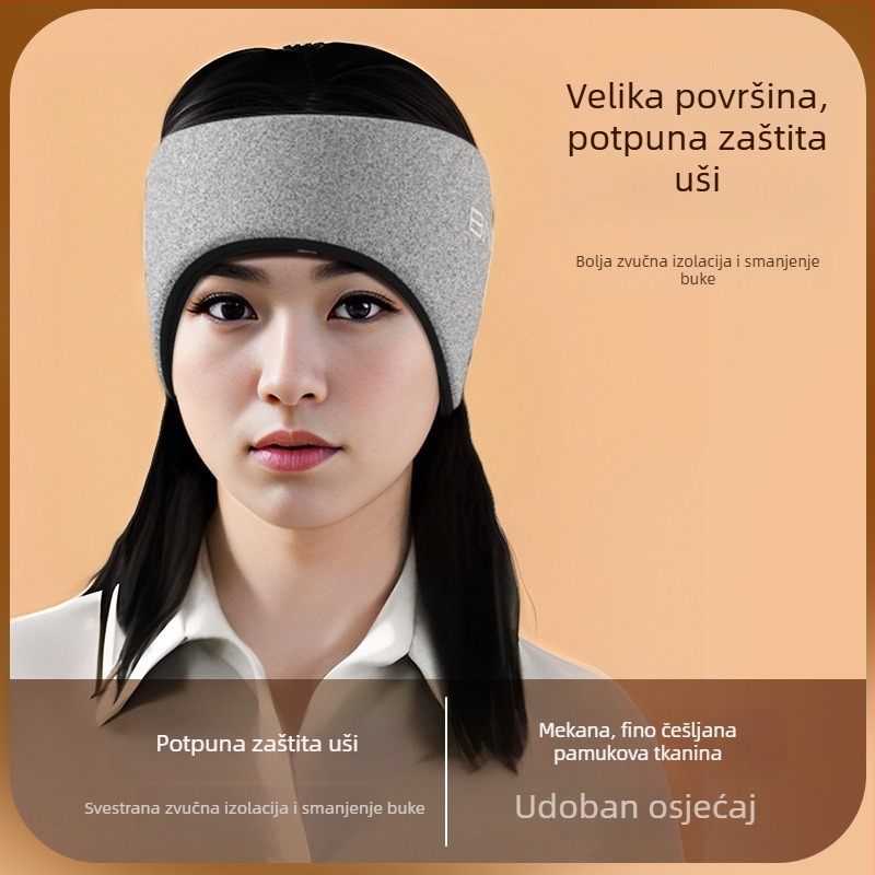 Maska za oči s integriranom zaštitom za uši, pamuk, smanjuje buku, prozračna, blokira svjetlo