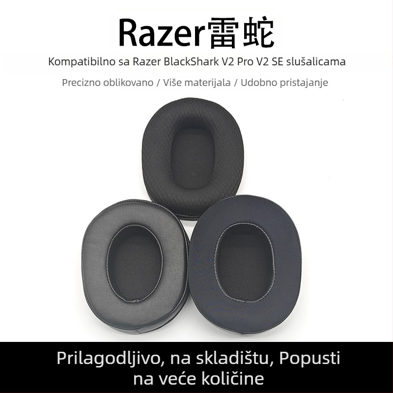 Jastučići za uši za Razer BlackShark V2X, V2Pro, V2SE – prozračni spužvasti pokrivači (OEM)