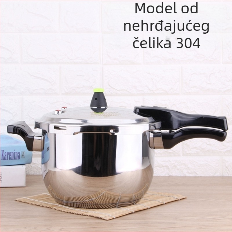 Tlak kuhalo od nehrđajućeg čelika (kompatibilno s indukcijom; nehrđajući poklopac; složeno dno)