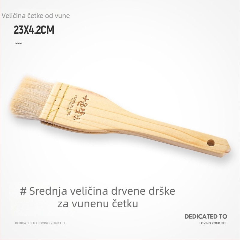 Četka za roštilj s 40% vuna i 60% vlakana, drvena drška, paket 400, stil Novi kineski stil