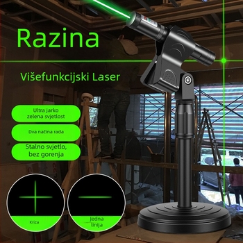 Laser pero sa križnim snopom i pravokutnim nivijanjem - 532 nm, domet 1 km, baterija 16340