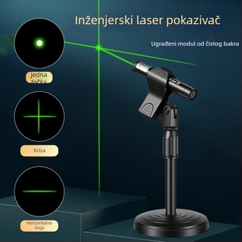 Laser pero sa križnim snopom i pravokutnim nivijanjem - 532 nm, domet 1 km, baterija 16340