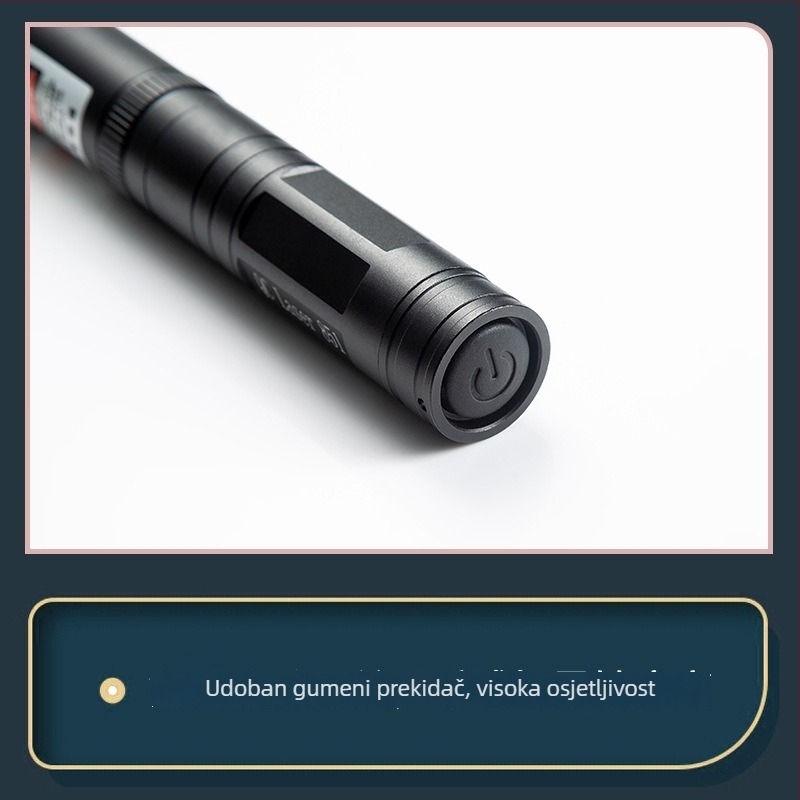 Laser pero sa križnim snopom i pravokutnim nivijanjem - 532 nm, domet 1 km, baterija 16340