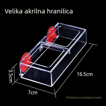 Akrilna hranilica za akvarij, automatski posuda za hranjenje, krug za hranjenje s fiksnom točkom za sprječavanje rasipanja, 100 komada