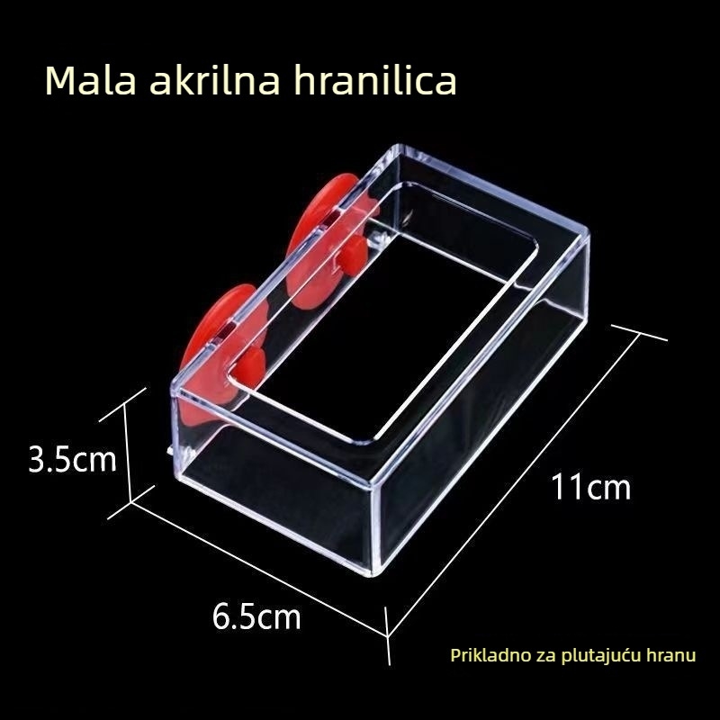 Akrilna hranilica za akvarij, automatski posuda za hranjenje, krug za hranjenje s fiksnom točkom za sprječavanje rasipanja, 100 komada
