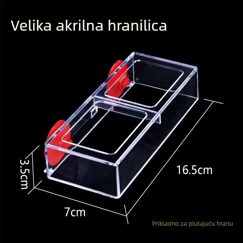 Akrilna hranilica za akvarij, automatski posuda za hranjenje, krug za hranjenje s fiksnom točkom za sprječavanje rasipanja, 100 komada