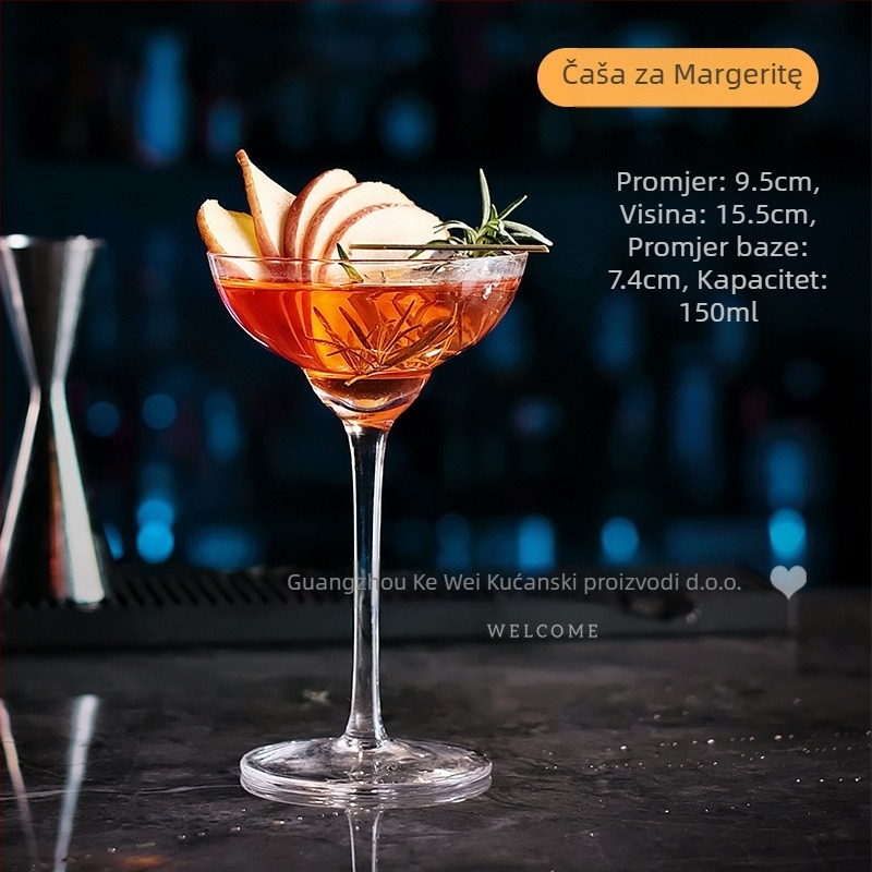 Martini čaša, stakleni materijal, kapacitet 201–300 ml, moderan minimalistički stil, koktel čaša