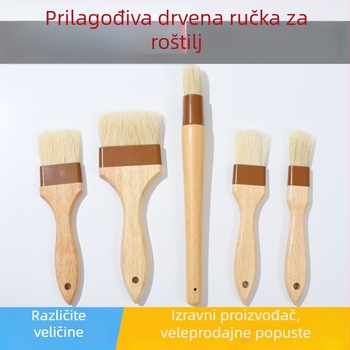 Četka za roštilj s drvenom ručkom, štetinke od svinjskih dlaka, pakiranje 300 kom