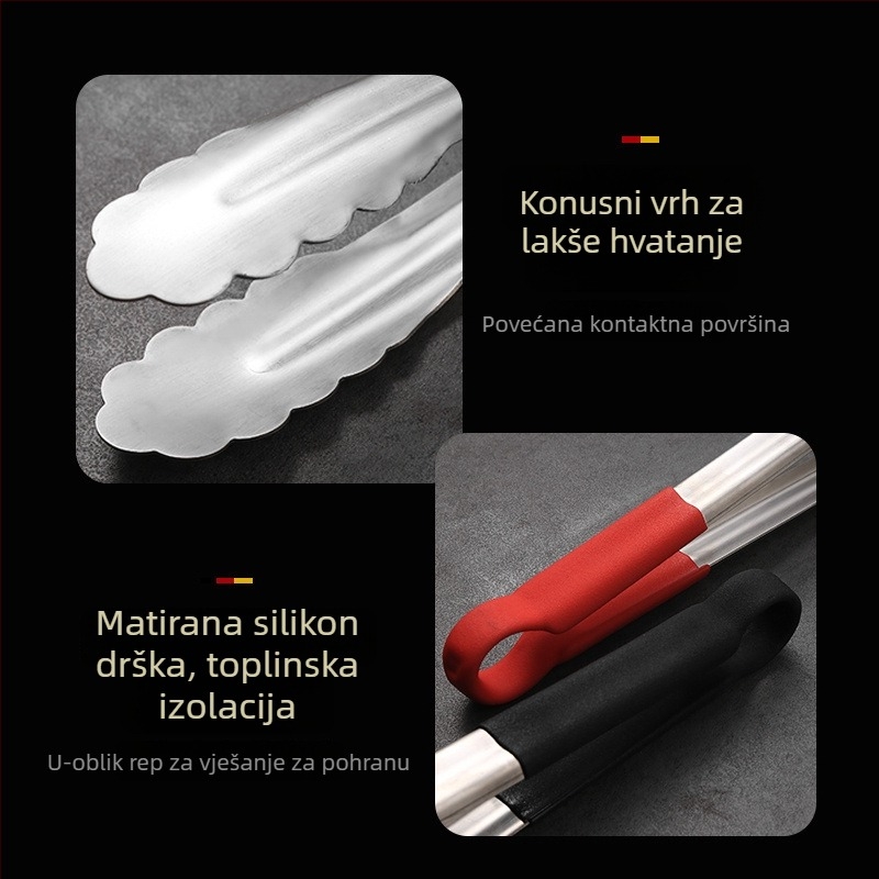 Klip za hranu od nehrđajućeg čelika 201 – zaštita od opeklina, otpornost na visoke temperature, protuklizno, višefunkcionalno