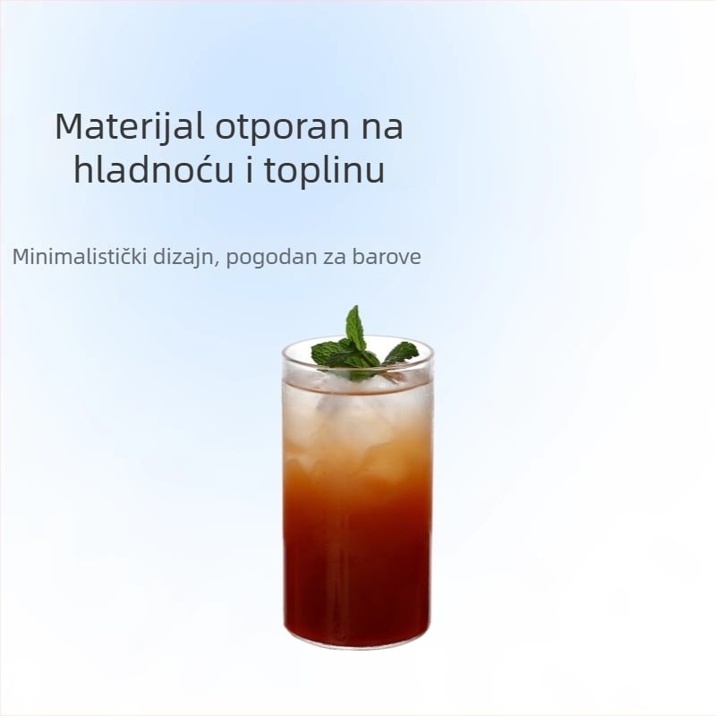 Toplinski otporna cilindrična čaša za koktele, borosilikatno staklo, ručno izrađeno.