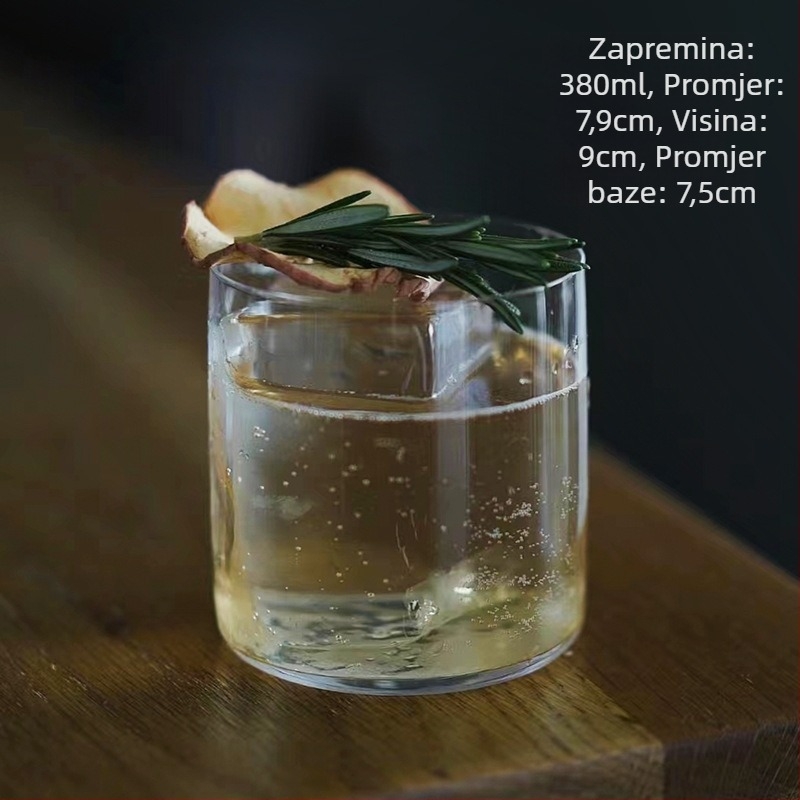 Koktel čaša japanskog stila, staklena, kapacitet 301–400 ml, mogućnost logotipa, jednostavan dizajn