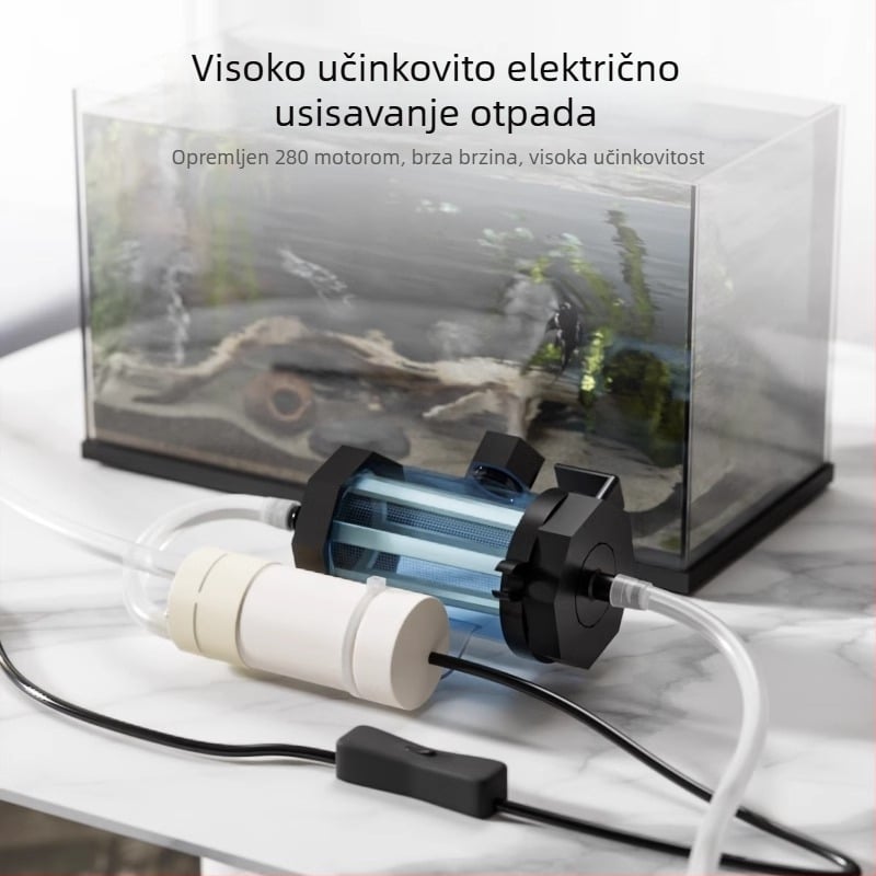 USB napajana pumpa za izmjenu vode u akvariju — automatsko usisavanje, PVC konstrukcija, masa 500 g