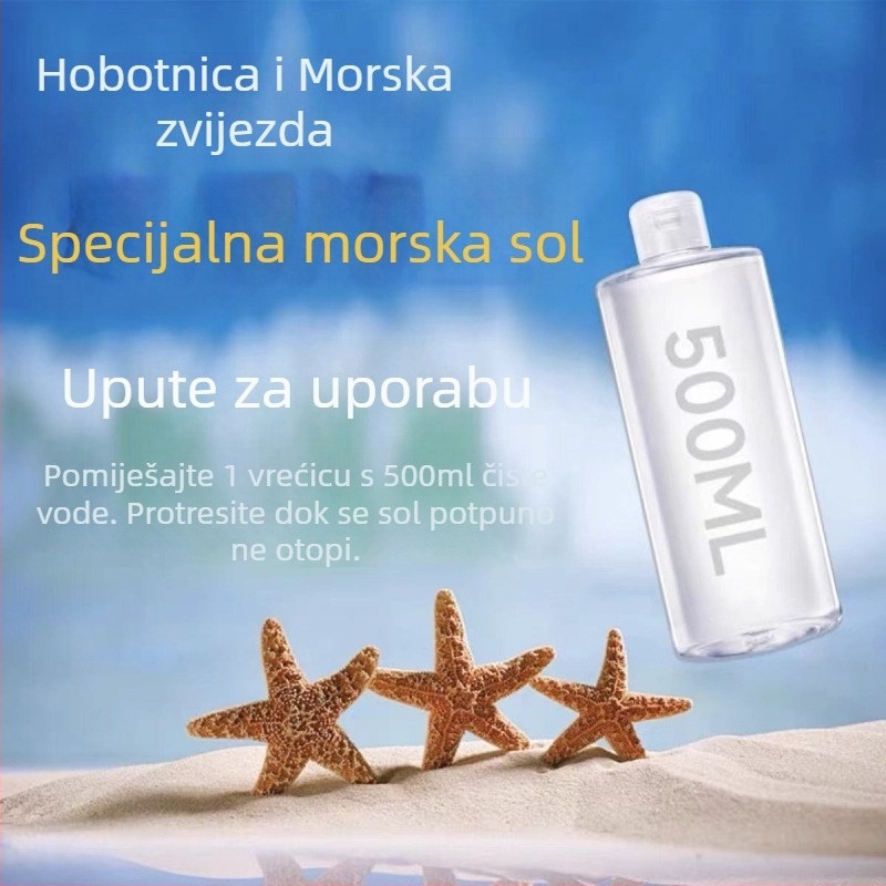 Sol za akvarij za morsko zvijezde i hermit rakove — prirodna morska voda, visoki kalcij, sigurno za meduze (Podrijetlo: Guangdong; Težina: 1; Materijal: Drugi; Kategorija: Oprema za akvarij)