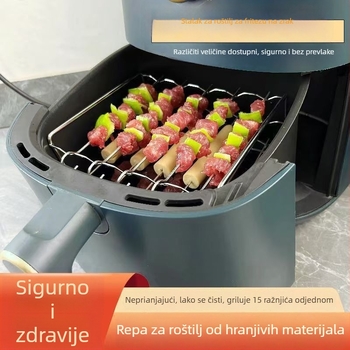 Nehrđajući čelični trostruki roštilj stalak za fritezu i pećnicu — višenamjenska rešetka za paru i pečenje, otporna na hrđu, lako se čisti, antiadhezivna