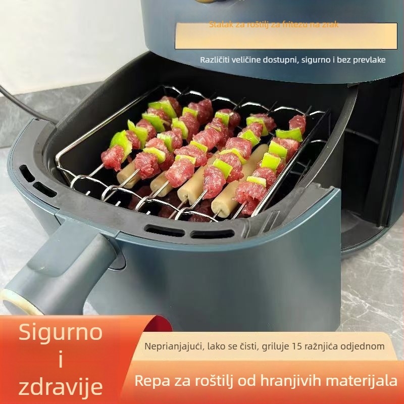 Nehrđajući čelični trostruki roštilj stalak za fritezu i pećnicu — višenamjenska rešetka za paru i pečenje, otporna na hrđu, lako se čisti, antiadhezivna