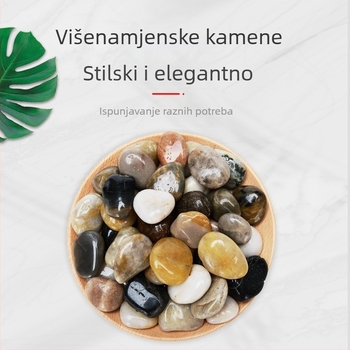 Dekoracija za akvarij s prirodnim kamenjem, Rain Flower kamenjem, šljunkom te sukulentnim biljkama u posudama