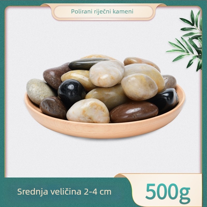 Dekoracija za akvarij s prirodnim kamenjem, Rain Flower kamenjem, šljunkom te sukulentnim biljkama u posudama