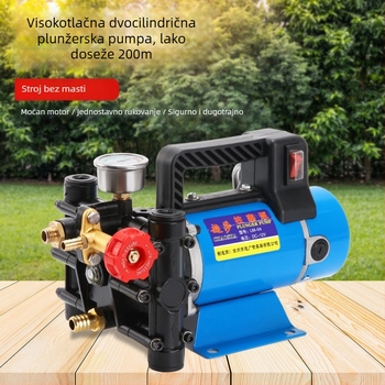 CS Prijenosna visokotlačna plunžerna pumpa za električni prskalicu, dvostruki cilindar, 12/24/48/60/220V, protok 16 lb/min, zaštita bilja, 1 godina jamstva