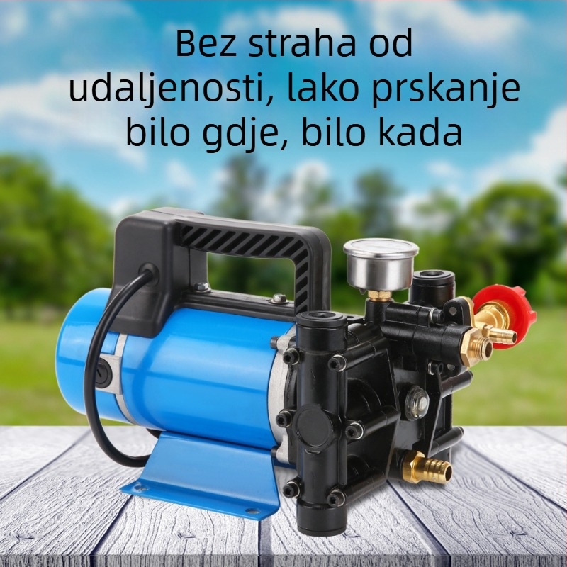CS Prijenosna visokotlačna plunžerna pumpa za električni prskalicu, dvostruki cilindar, 12/24/48/60/220V, protok 16 lb/min, zaštita bilja, 1 godina jamstva