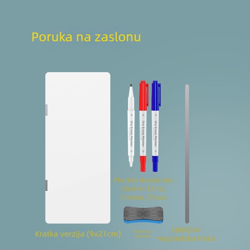 Dvostrana magnetska bijela ploča za bočnu stranu monitora, s brisivim bilješkama