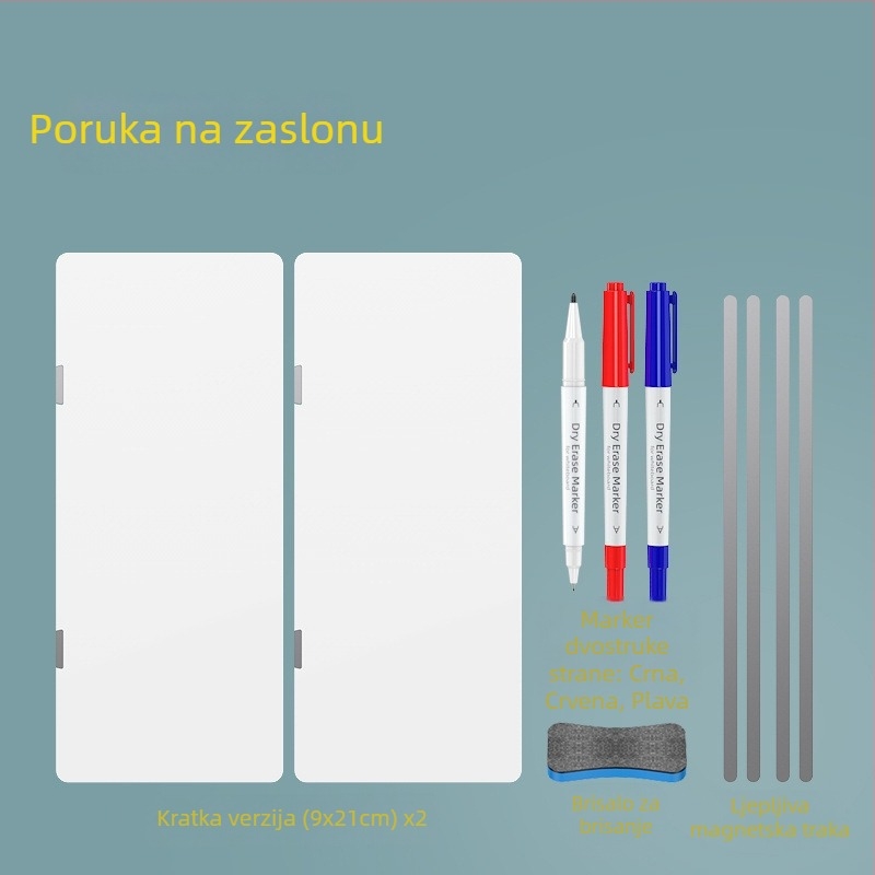 Dvostrana magnetska bijela ploča za bočnu stranu monitora, s brisivim bilješkama