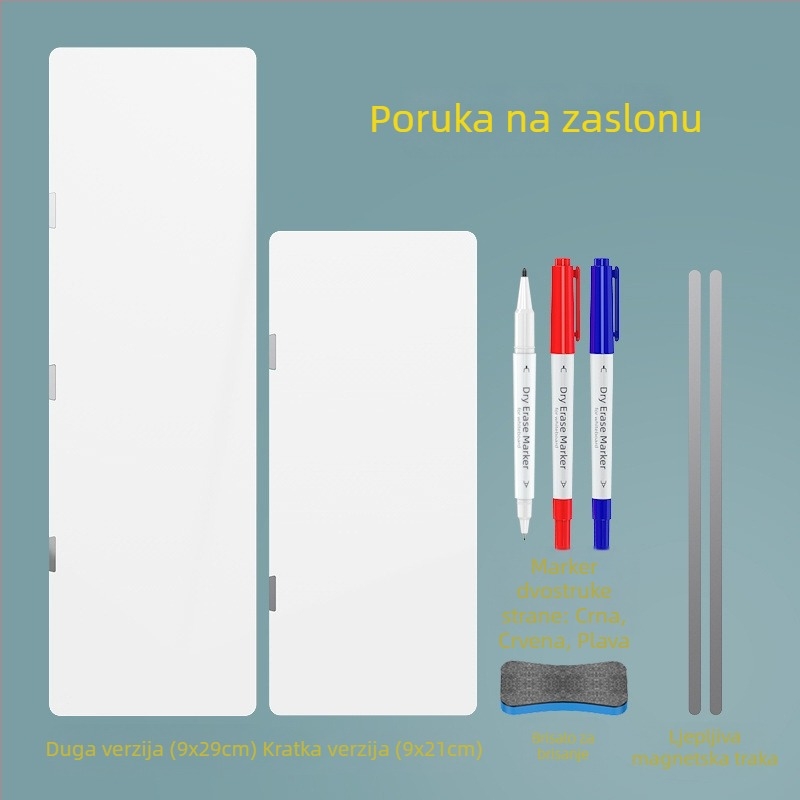 Dvostrana magnetska bijela ploča za bočnu stranu monitora, s brisivim bilješkama