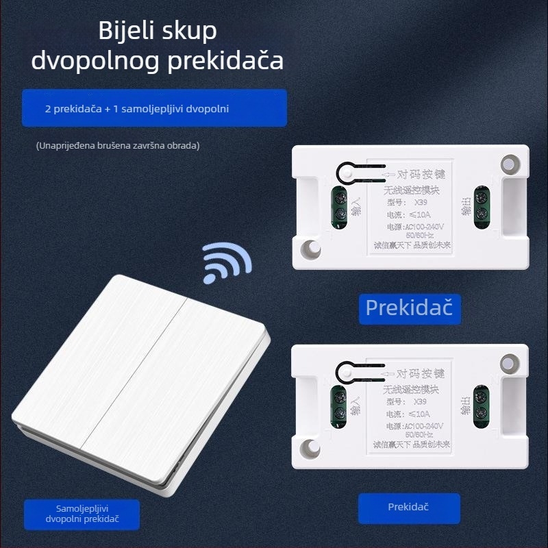 Bežični daljinski upravljivi zidni prekidač, 86-panel, 220V, za LED rasvjetu