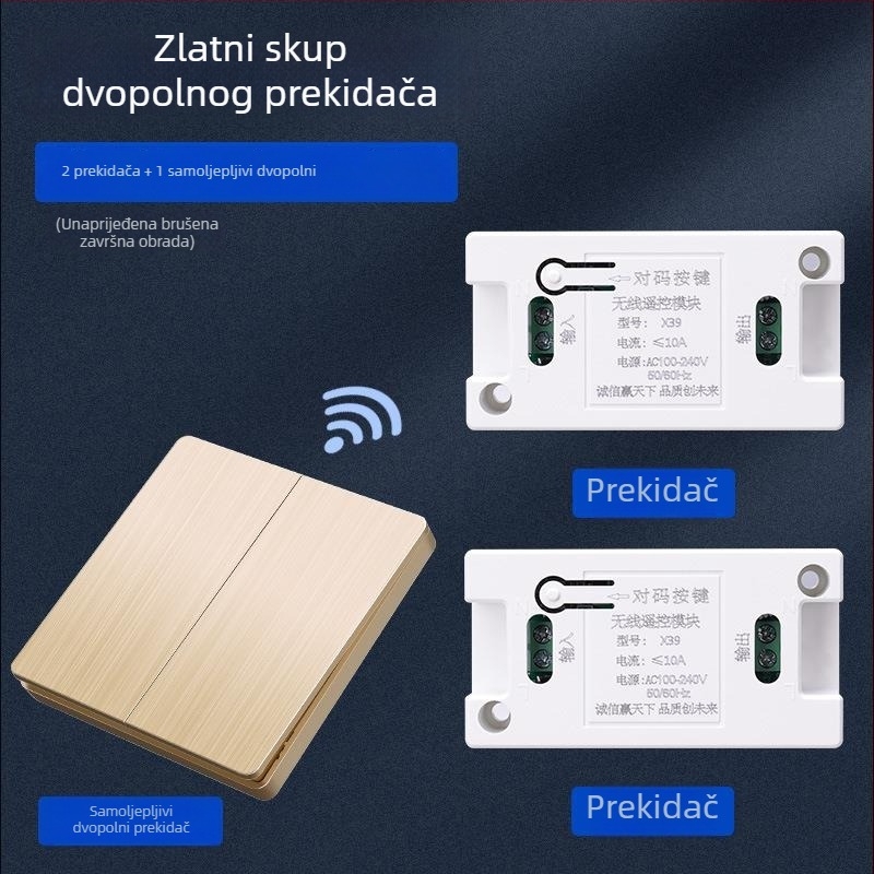 Bežični daljinski upravljivi zidni prekidač, 86-panel, 220V, za LED rasvjetu