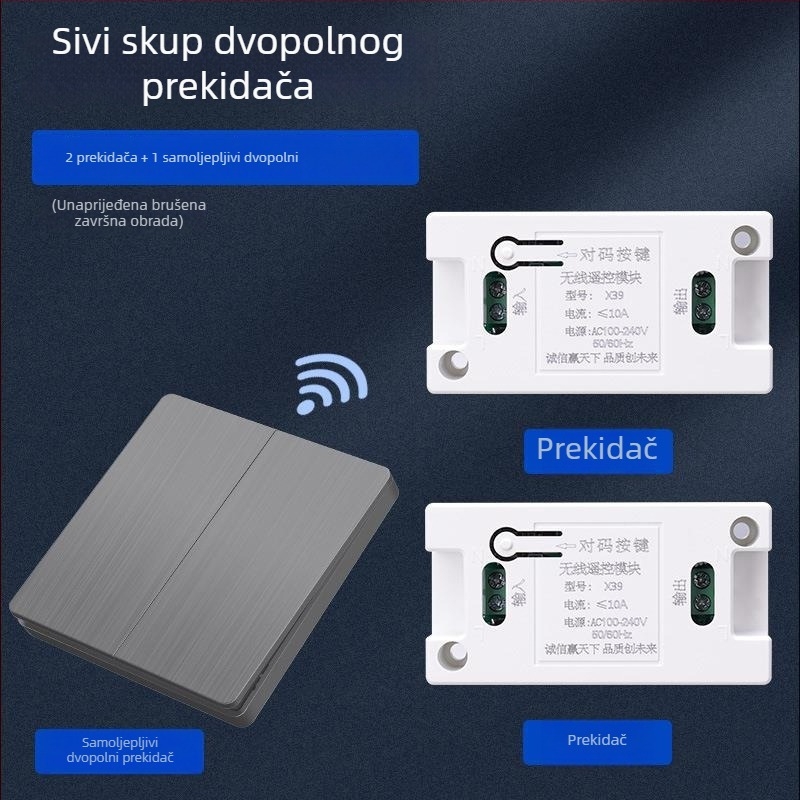 Bežični daljinski upravljivi zidni prekidač, 86-panel, 220V, za LED rasvjetu