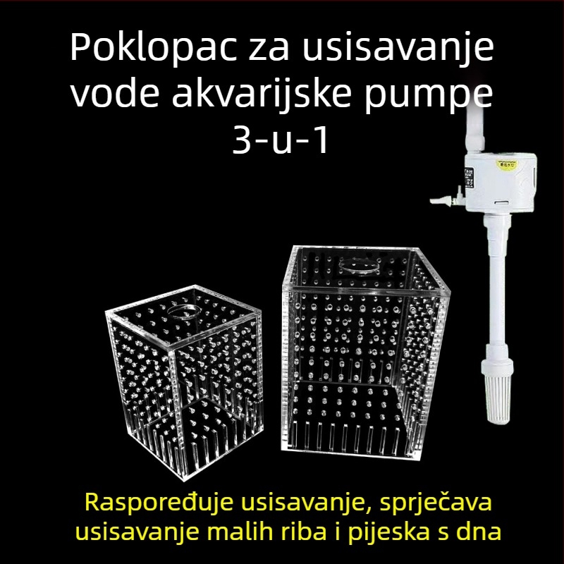 3-u-1 poklopac za akvarijsku pumpu, zaštita od usisavanja i kutija za blokiranje pijeska