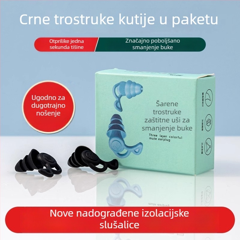 Industrijske razine silikon zaštite sluha – ušni čepići s redukcijom buke do 29 dB, materijal: TPR silikon, perivi, sa spojnim kablom