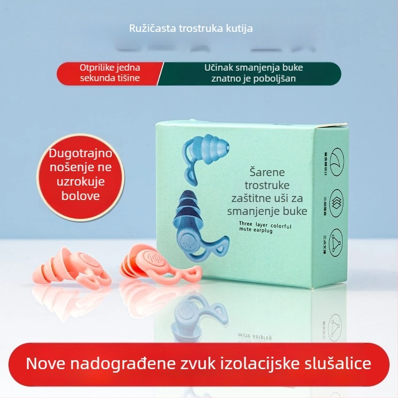 Industrijske razine silikon zaštite sluha – ušni čepići s redukcijom buke do 29 dB, materijal: TPR silikon, perivi, sa spojnim kablom