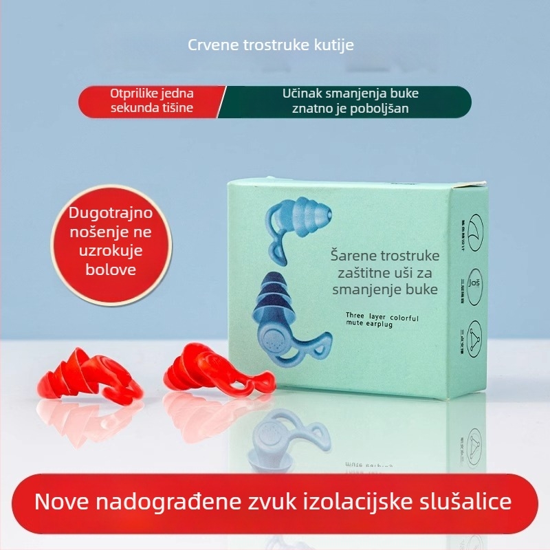 Industrijske razine silikon zaštite sluha – ušni čepići s redukcijom buke do 29 dB, materijal: TPR silikon, perivi, sa spojnim kablom