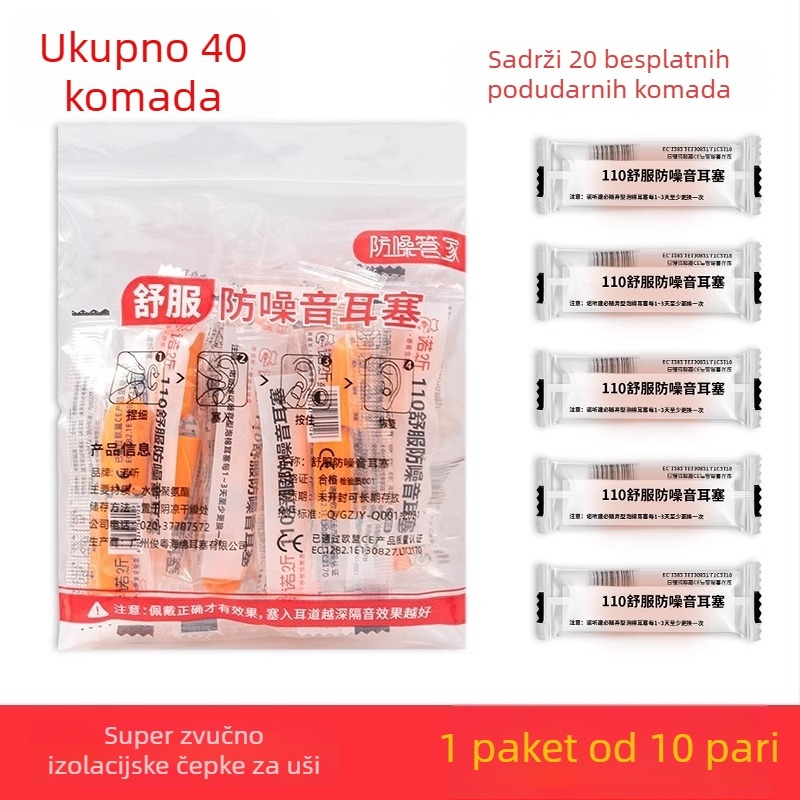 Industrijske razine silikon zaštite sluha – ušni čepići s redukcijom buke do 29 dB, materijal: TPR silikon, perivi, sa spojnim kablom