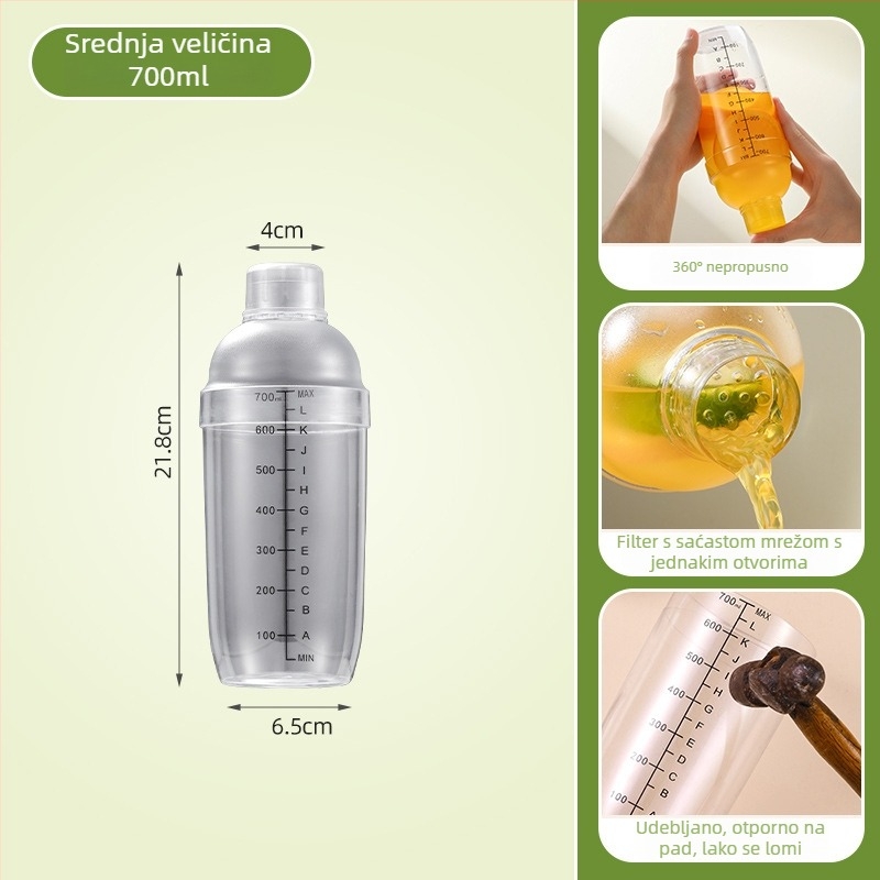 Set za shaker napitke – 5 dijelova, PC materijal, moderni jednostavan stil, brend Live well.