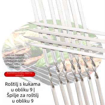 Nehrđajuće čelične špijune za roštilj s kvadratnim presjekom, artikl 8213, jednokratne, 144 komada u kutiji