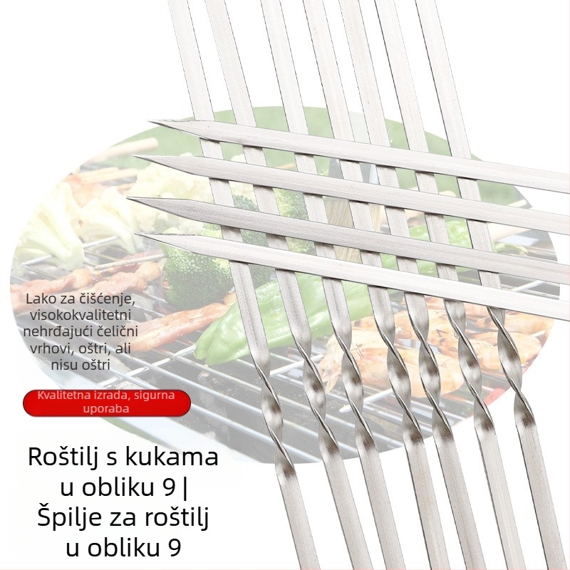 Nehrđajuće čelične špijune za roštilj s kvadratnim presjekom, artikl 8213, jednokratne, 144 komada u kutiji