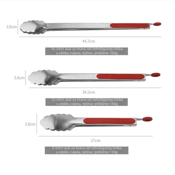 Cvjetnog oblika kuhinjske štipaljke od 430 nehrđajućeg čelika – višefunkcionalne, protuklizne, otporne na toplinu