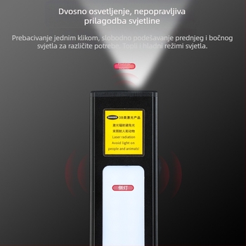 Dvostruka laserska svjetiljka s dugim dometom lasera, USB punjenje, kućište od aluminijske legure