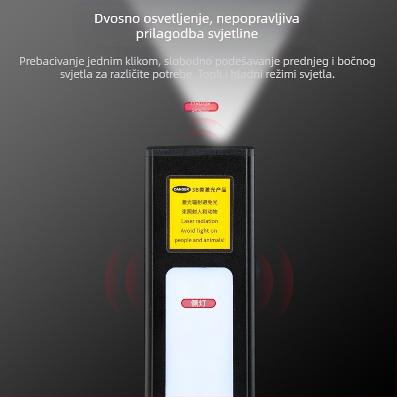 Dvostruka laserska svjetiljka s dugim dometom lasera, USB punjenje, kućište od aluminijske legure