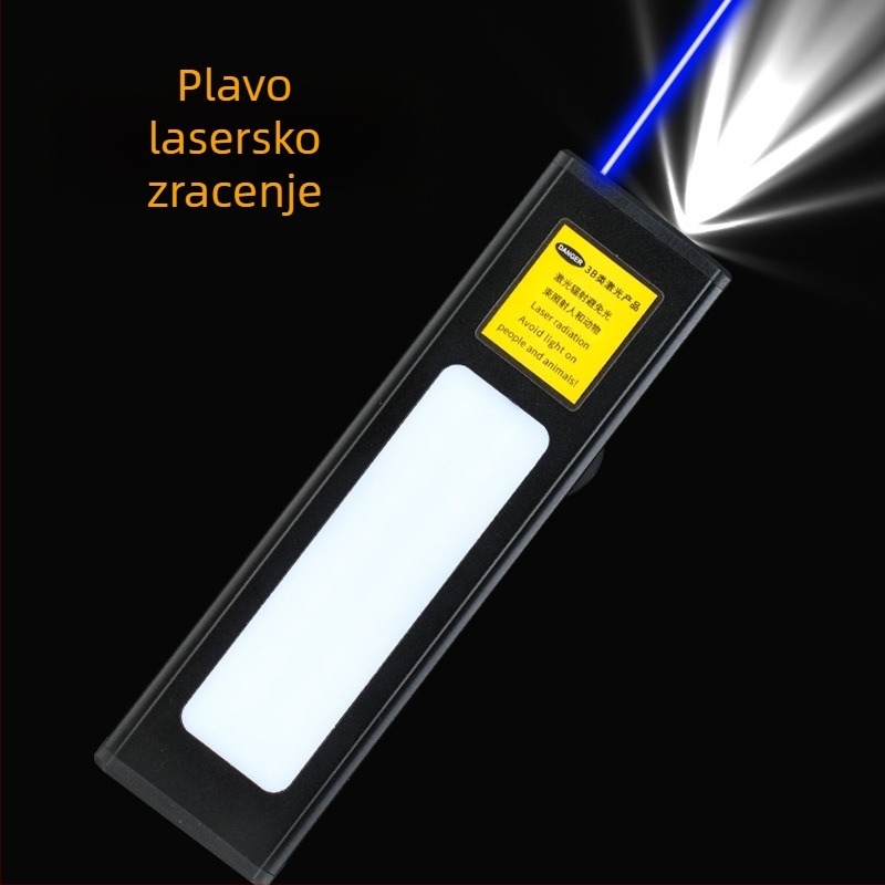 Dvostruka laserska svjetiljka s dugim dometom lasera, USB punjenje, kućište od aluminijske legure