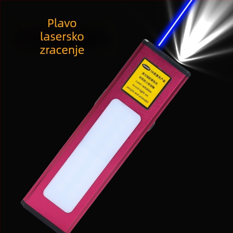 Dvostruka laserska svjetiljka s dugim dometom lasera, USB punjenje, kućište od aluminijske legure