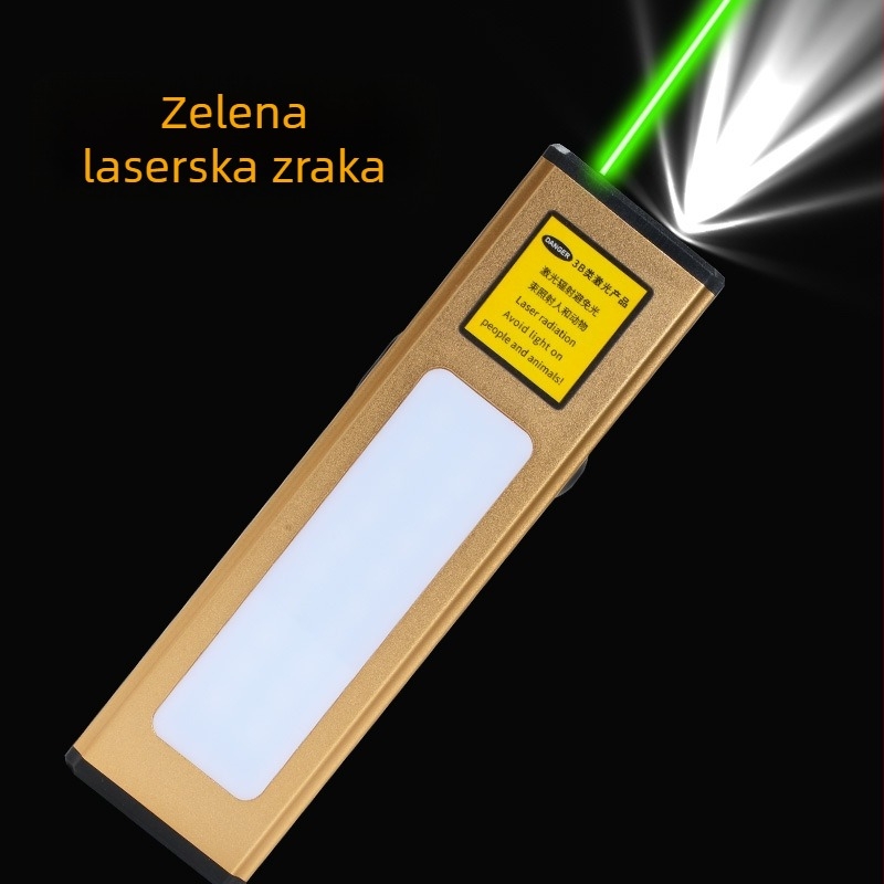Dvostruka laserska svjetiljka s dugim dometom lasera, USB punjenje, kućište od aluminijske legure