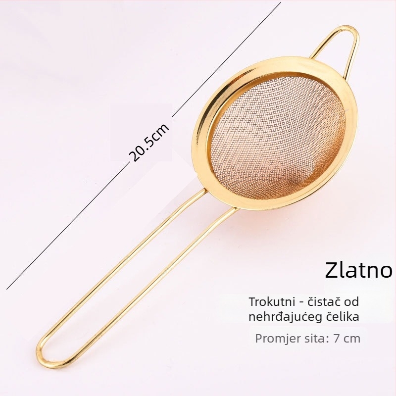 Bar sito za koktele s trokutastom mrežom, dvostruki sloj, od nehrđajućeg čelika