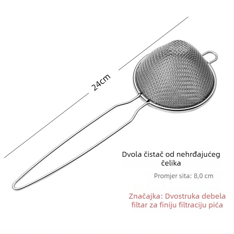 Bar sito za koktele s trokutastom mrežom, dvostruki sloj, od nehrđajućeg čelika