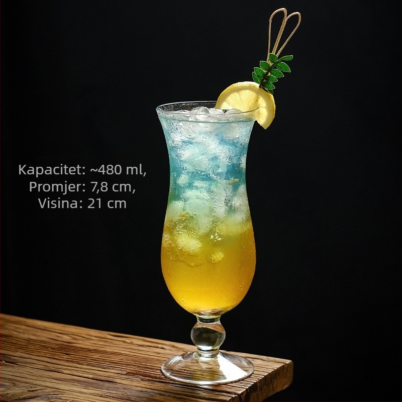 Bar koktel čaša s visokim stalkom, staklo, kapacitet 401–500 ml, stil National Tide Wind, otisak logotipa, mogućnost prilagodbe