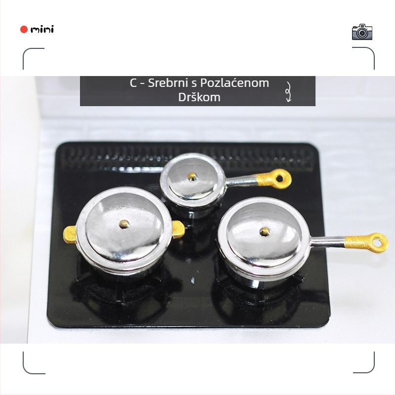 Mini kuhinjski set za kućicu za lutke, Hong Hao, materijal legura, mogućnost prilagodbe (model D266)